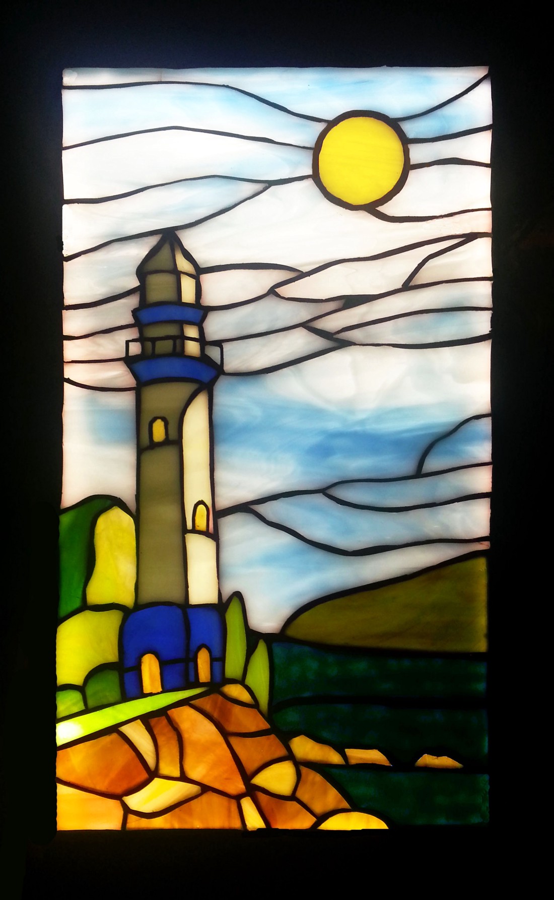 Lighthouse lumina murală de perete - casă & stil de viață - accesorii pentru decorat casa - picturi murale - artă murală din sticlă - Artynos.ro