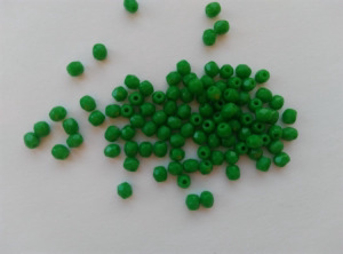 Mărgele cehe din sticlă fațetată - 3mm - 100 buc / pachet - verde - - Artynos.ro Mărgele cehe din sticlă fațetată - 3mm - 100 buc / pachet - verde - - Artynos.ro