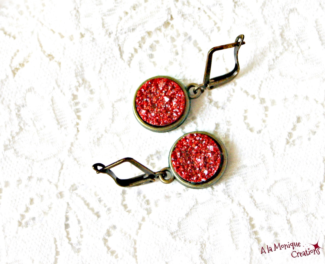 Cercei cu druzy portocaliu - bijuterii - cercei - cercei din argint - Artynos.ro