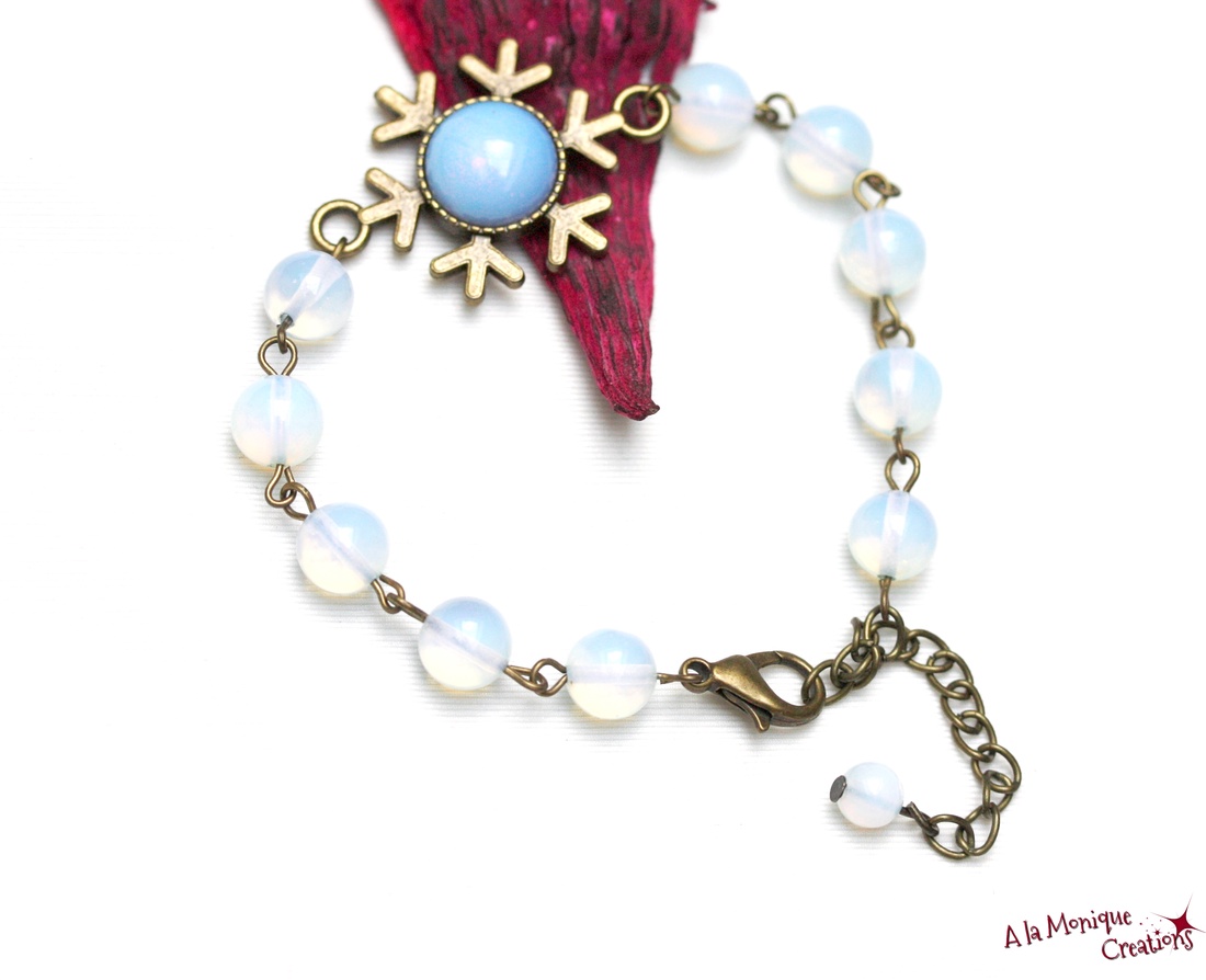 Bratara fulg de nea cu opalit - bijuterii - brățări - brățări din pietre semiprețioase - Artynos.ro