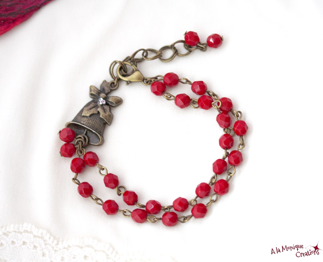 Bratara cu cristale si clopotel - bijuterii - brățări - brățări din pietre semiprețioase - Artynos.ro