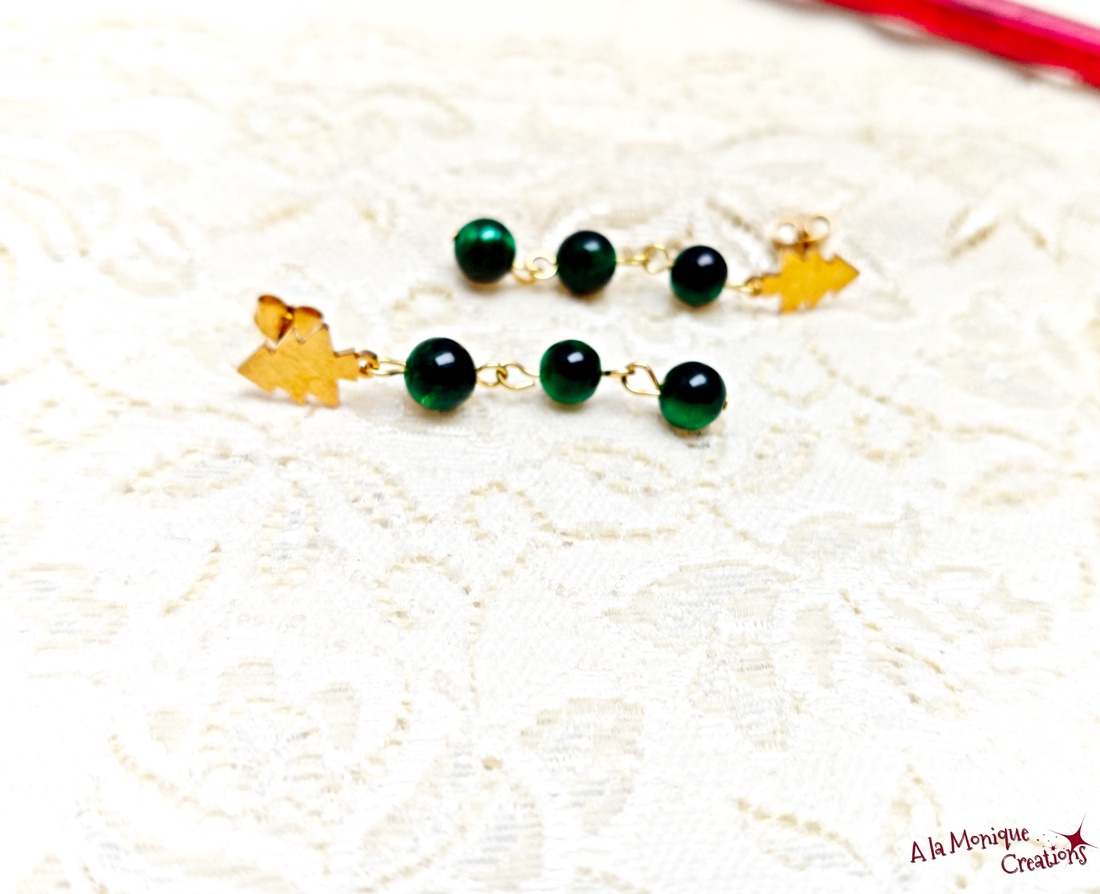 Cercei ochi de tigru si bradut - bijuterii - cercei - cercei din pietre semiprețioase - Artynos.ro