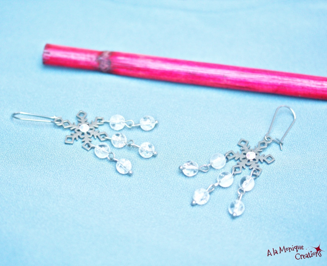 Cercei fulg de zapada si cristal de gheata - bijuterii - cercei - cercei din pietre semiprețioase - Artynos.ro