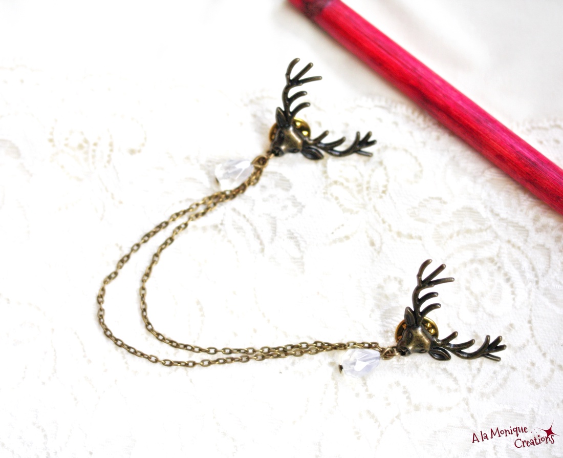 Brosa pentru camasa cu reni si opalit - bijuterii - broșe - Artynos.ro