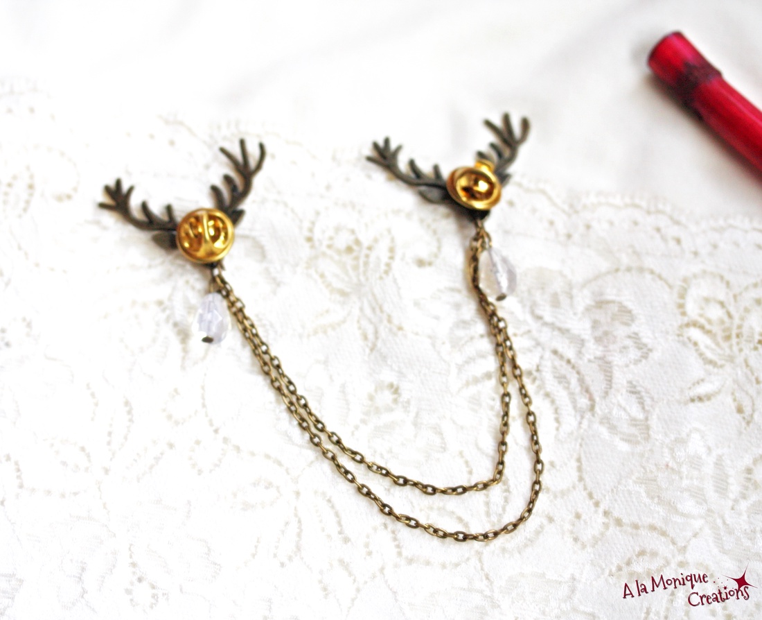 Brosa pentru camasa cu reni si opalit - bijuterii - broșe - Artynos.ro