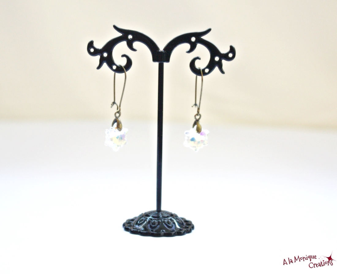 Cercei fulgi de zapada - bijuterii - cercei - cercei din sticlă - Artynos.ro