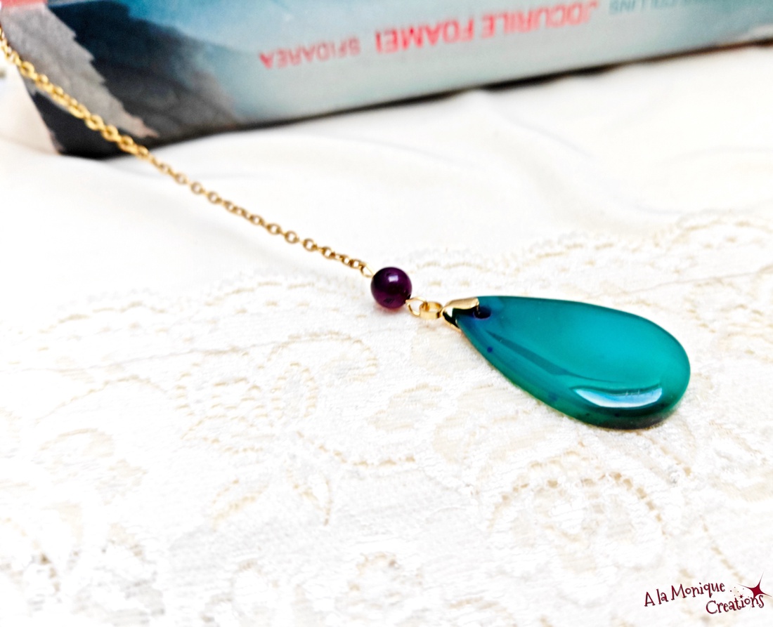 Semn de carte cu brad si agata verde - cărți și creații cu tematică muzicală, cadouri - semn de carte - Artynos.ro