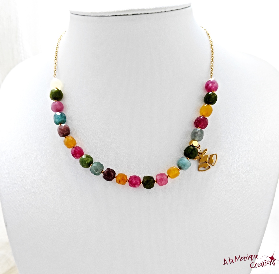 Colier de Craciun cu turmalina - bijuterii - coliere - coliere cu pandative - Artynos.ro