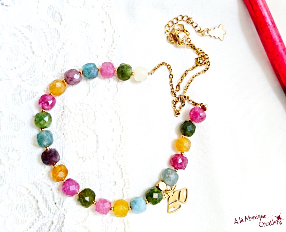 Colier de Craciun cu turmalina - bijuterii - coliere - coliere cu pandative - Artynos.ro