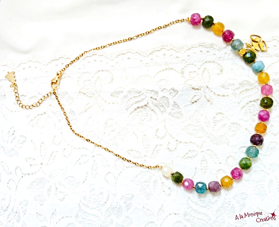 Colier de Craciun cu turmalina - bijuterii - coliere - coliere cu pandative - Artynos.ro