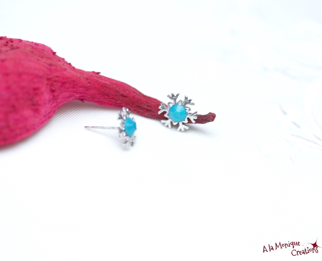 Cercei fulg bleu de argint - bijuterii - cercei - cercei din argint - Artynos.ro