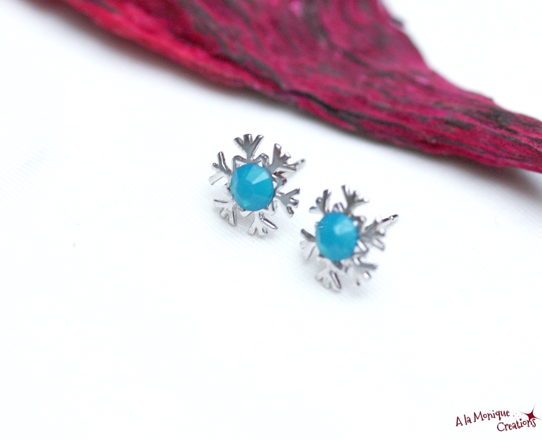 Cercei fulg bleu de argint - bijuterii - cercei - cercei din argint - Artynos.ro