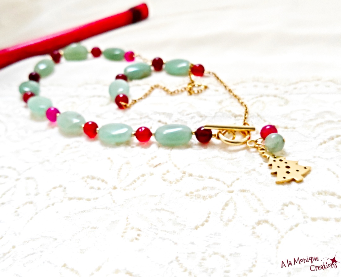 Colier cu bradut aventurin si agate - bijuterii - coliere - coliere din pietre semiprețioase - Artynos.ro