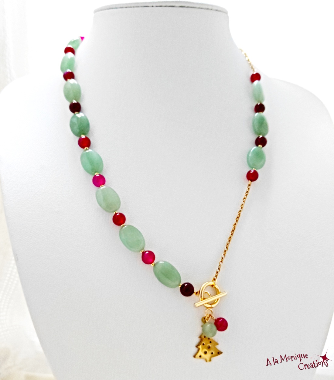 Colier cu bradut aventurin si agate - bijuterii - coliere - coliere din pietre semiprețioase - Artynos.ro