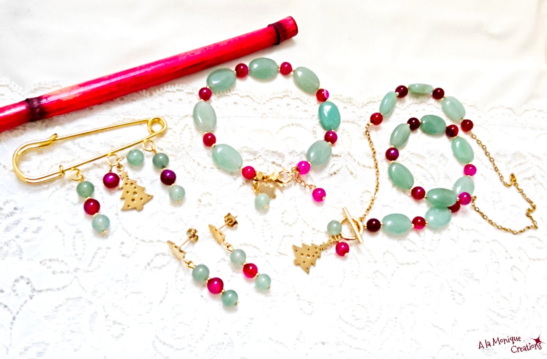 Colier cu bradut aventurin si agate - bijuterii - coliere - coliere din pietre semiprețioase - Artynos.ro