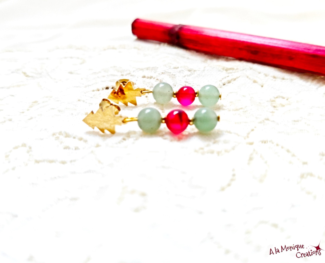 Cercei cu bradut aventurin si agate - bijuterii - cercei - cercei din pietre semiprețioase - Artynos.ro