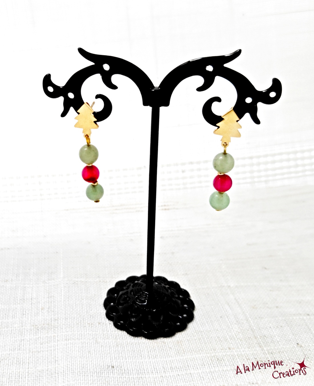 Cercei cu bradut aventurin si agate - bijuterii - cercei - cercei din pietre semiprețioase - Artynos.ro