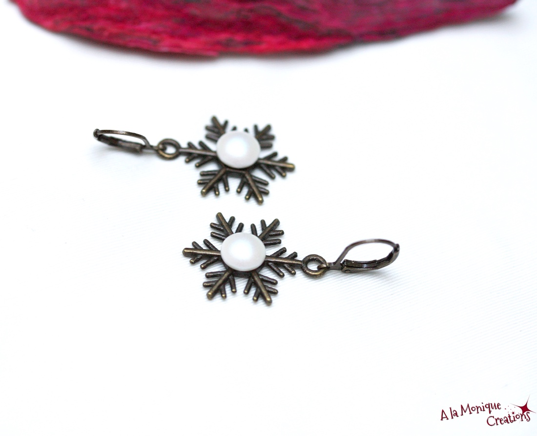 Cercei fulg de zapada alb - bijuterii - cercei - cercei din pietre semiprețioase - Artynos.ro