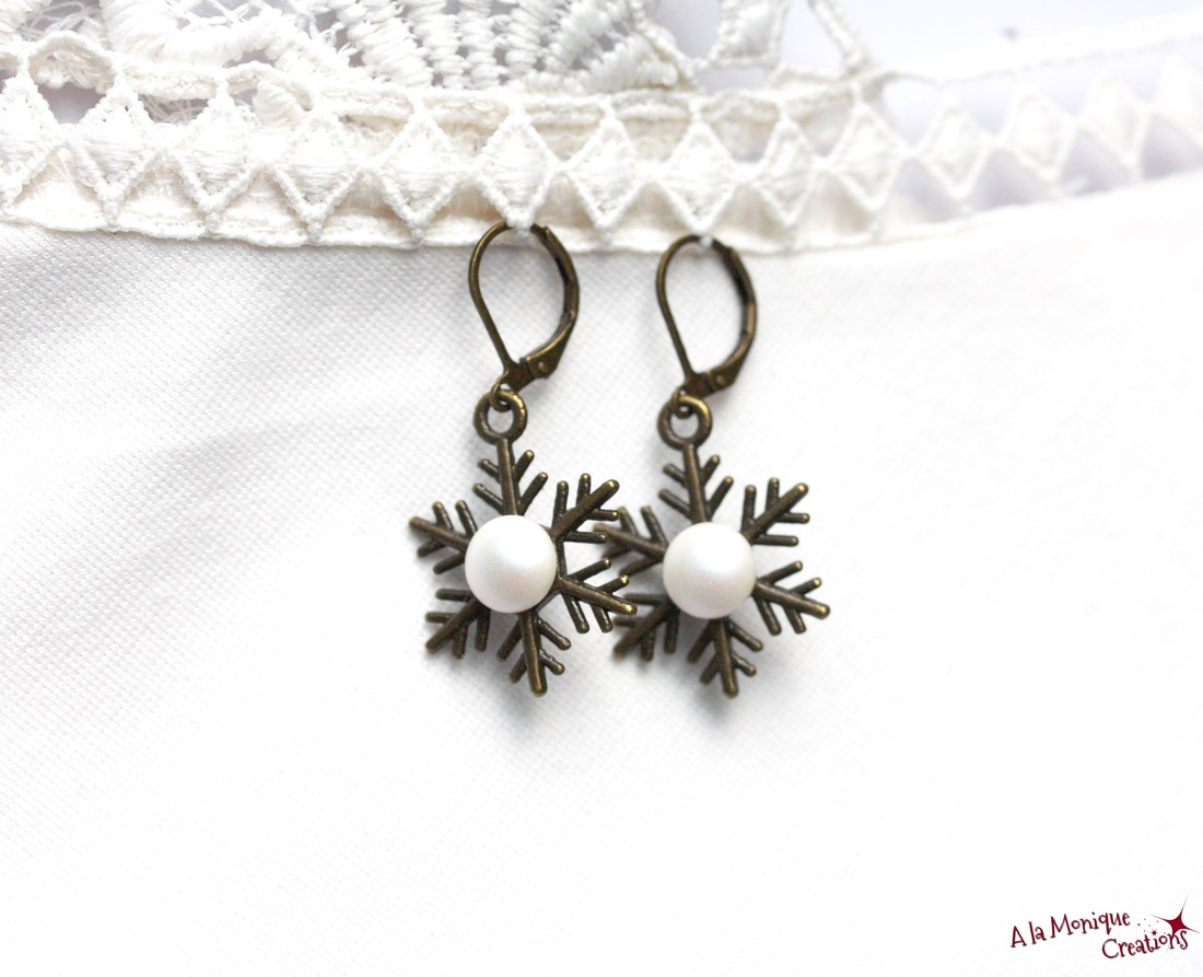 Cercei fulg de zapada alb - bijuterii - cercei - cercei din pietre semiprețioase - Artynos.ro