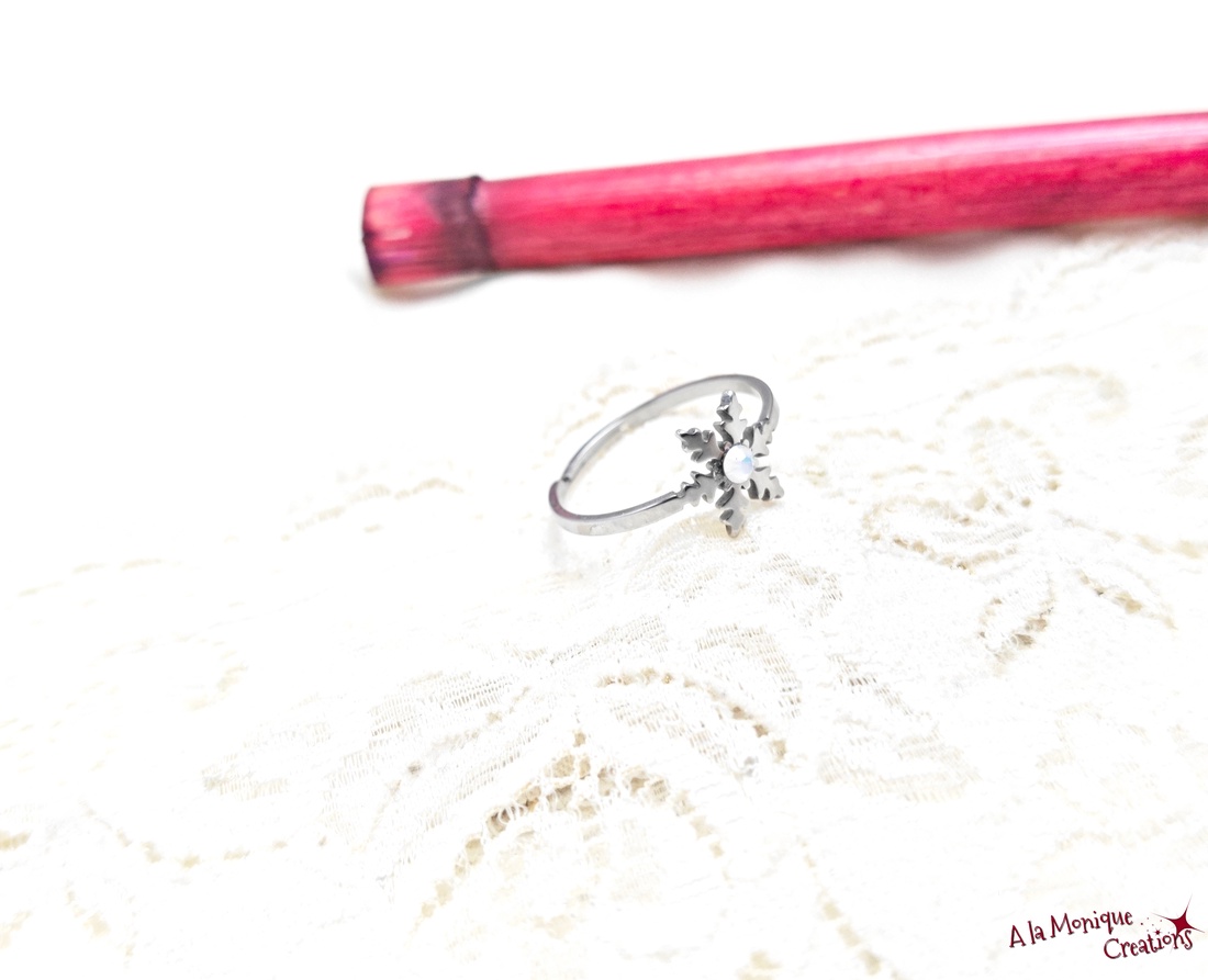 Inel fulg de zapada alb - bijuterii - inele - inele cu pietre semiprețioase - Artynos.ro