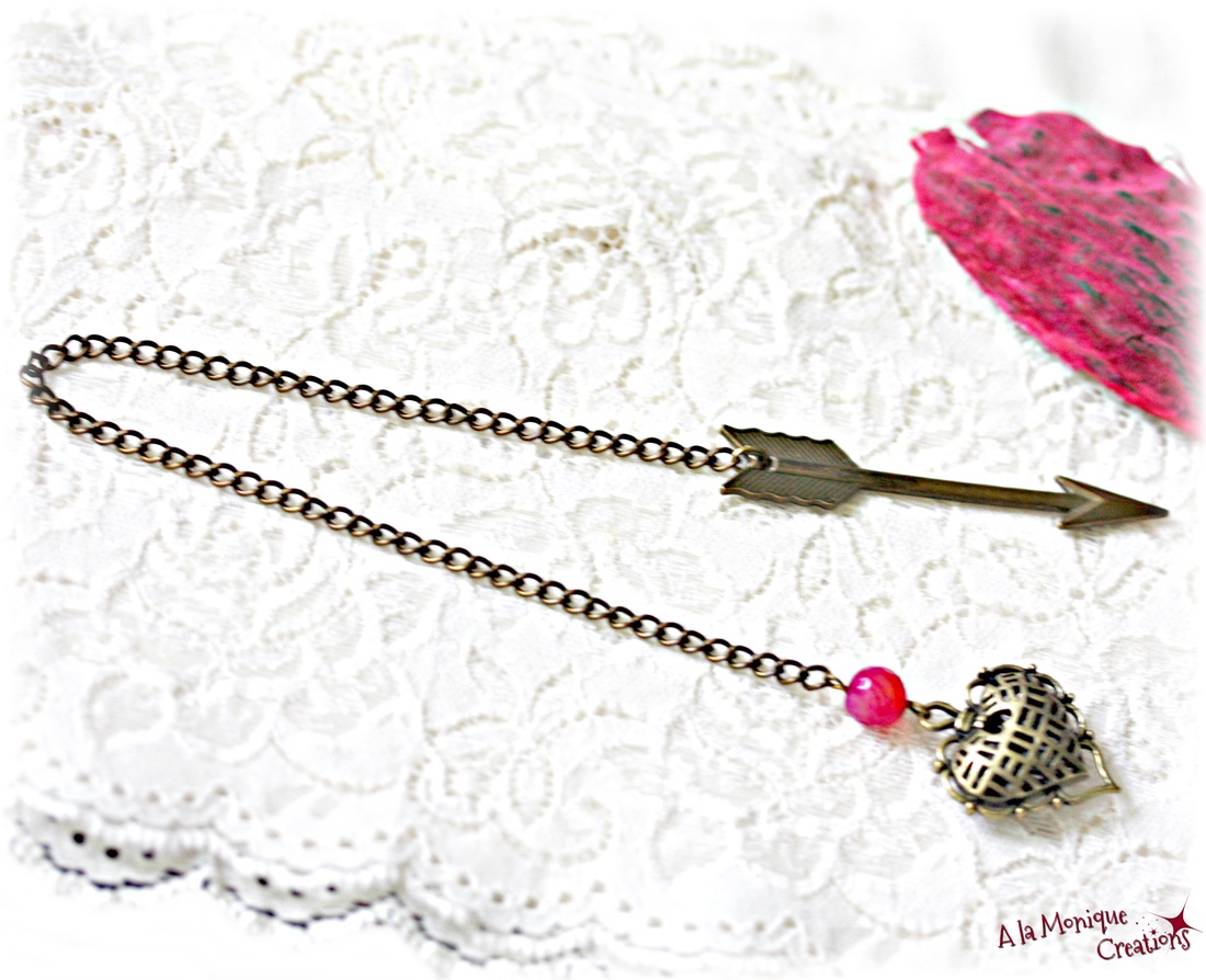 Semn de carte cu inima si agata - cărți și creații cu tematică muzicală, cadouri - semn de carte - Artynos.ro