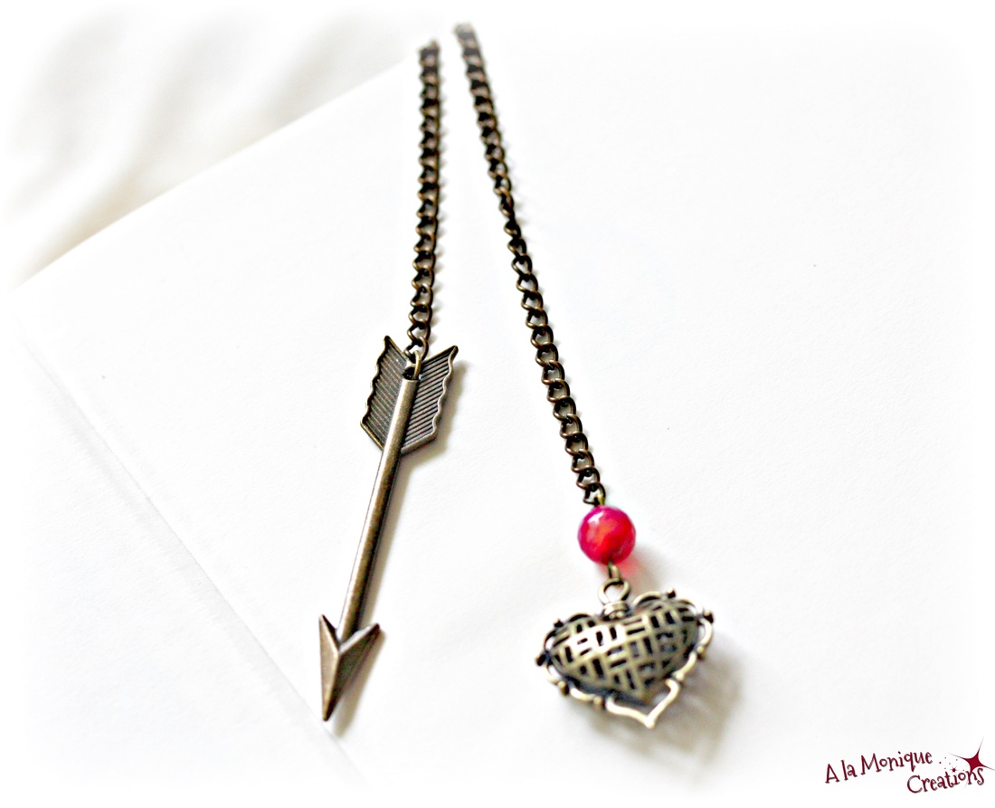 Semn de carte cu inima si agata - cărți și creații cu tematică muzicală, cadouri - semn de carte - Artynos.ro