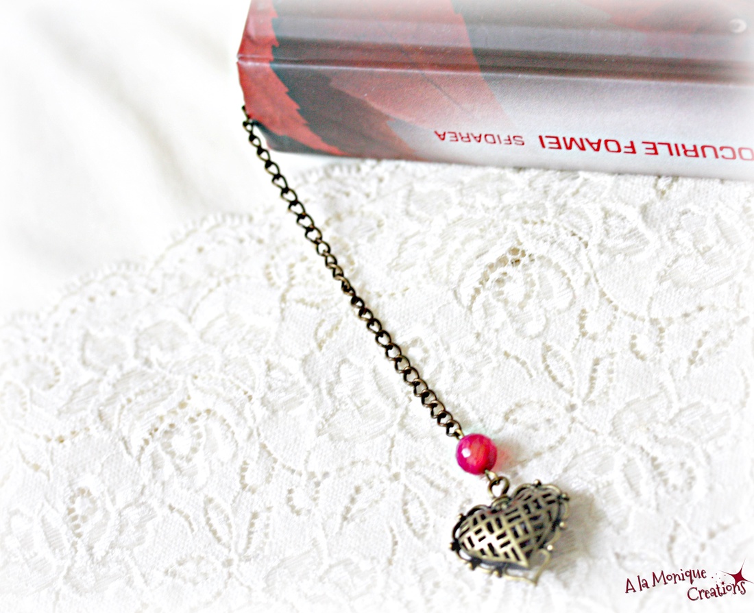 Semn de carte cu inima si agata - cărți și creații cu tematică muzicală, cadouri - semn de carte - Artynos.ro