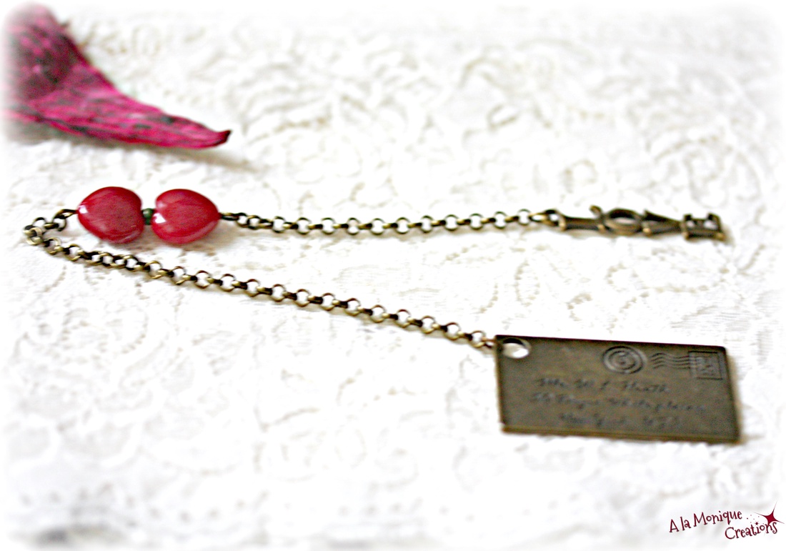 Semn de carte cu inimi de jad - cărți și creații cu tematică muzicală, cadouri - semn de carte - Artynos.ro