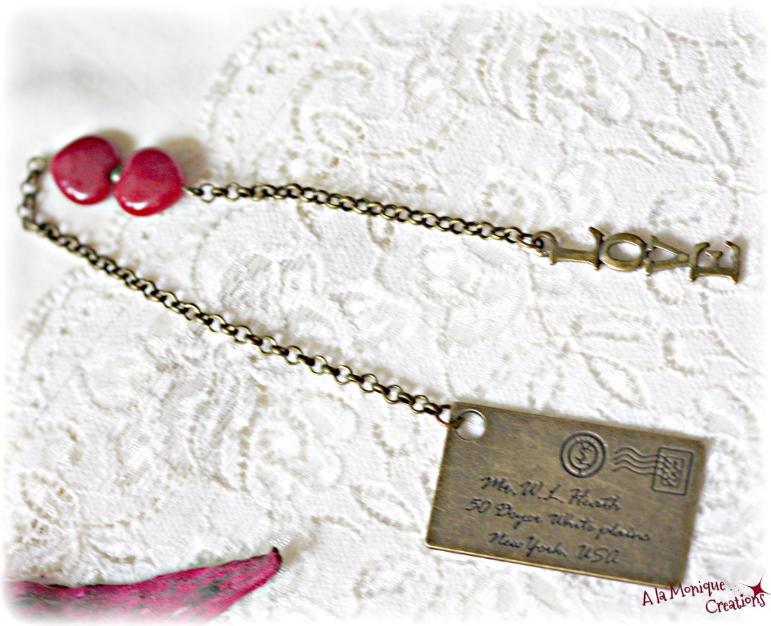 Semn de carte cu inimi de jad - cărți și creații cu tematică muzicală, cadouri - semn de carte - Artynos.ro