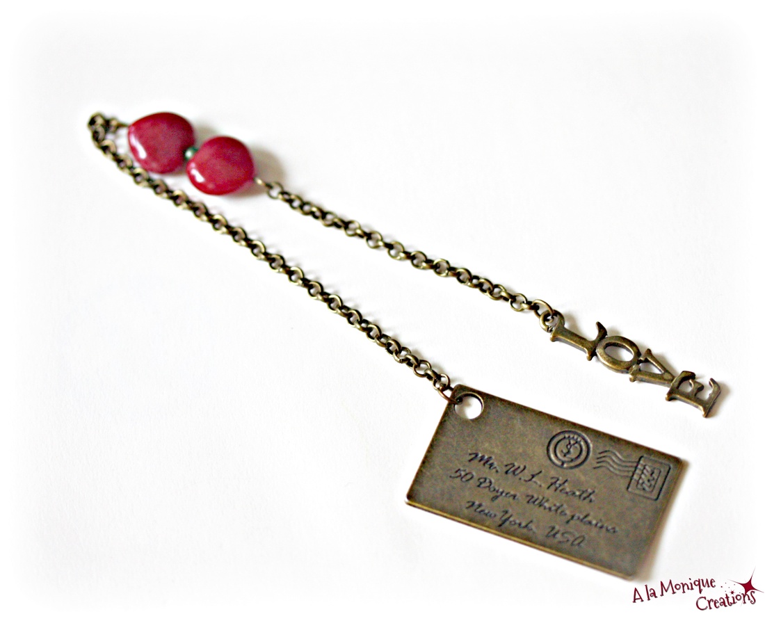 Semn de carte cu inimi de jad - cărți și creații cu tematică muzicală, cadouri - semn de carte - Artynos.ro