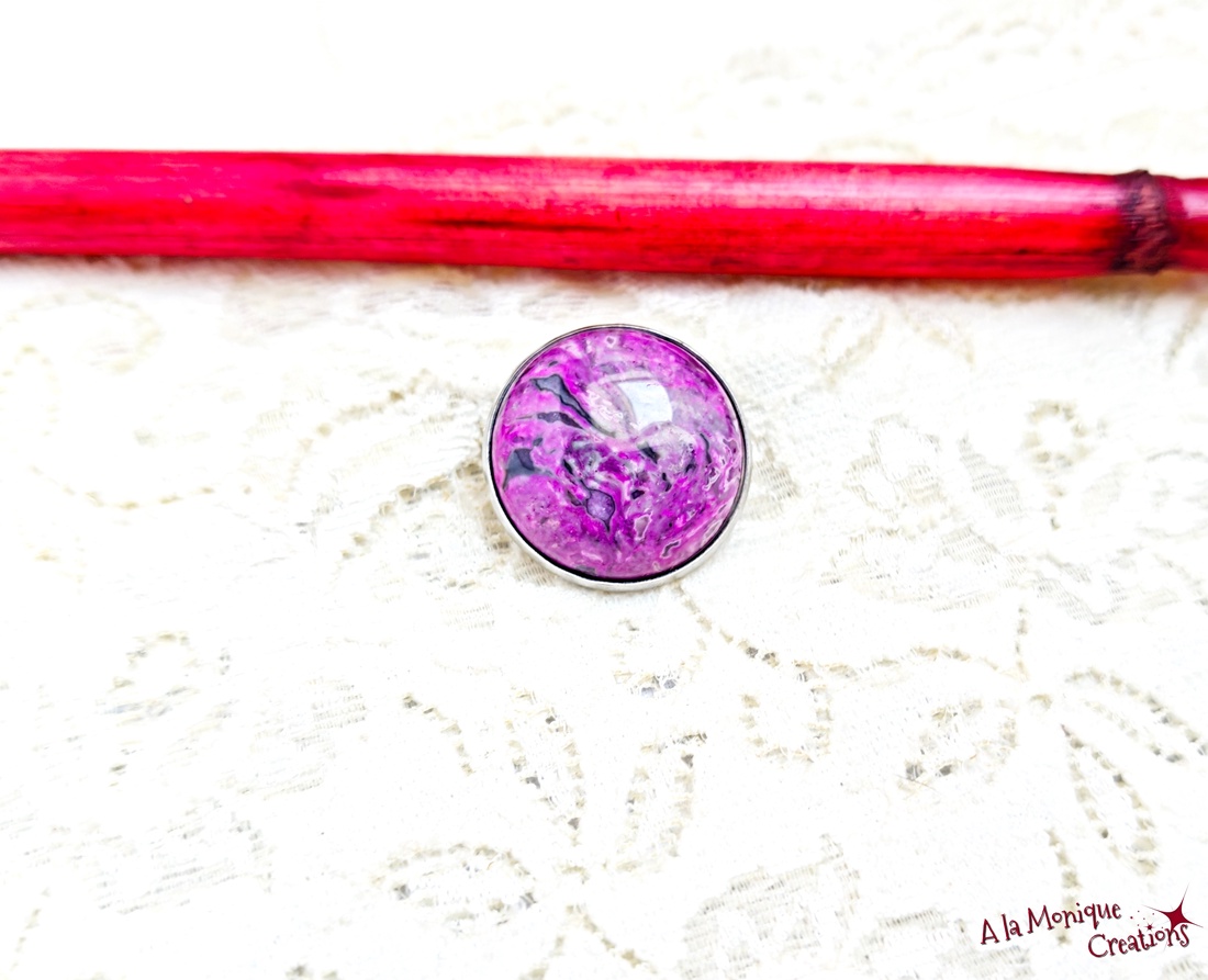Brosa cu agat violet - bijuterii - broșe - Artynos.ro