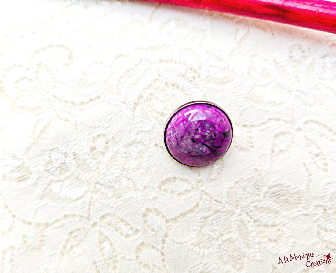 Brosa cu agat violet - bijuterii - broșe - Artynos.ro