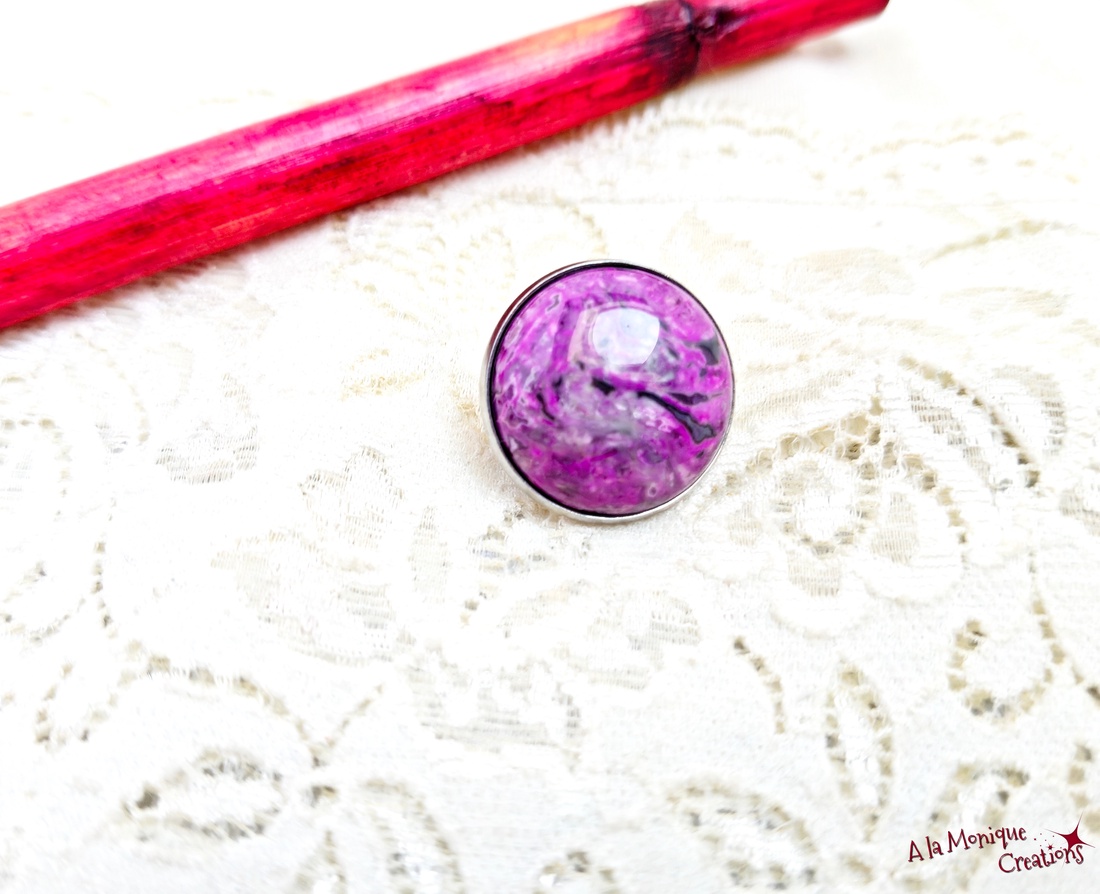 Brosa cu agat violet - bijuterii - broșe - Artynos.ro