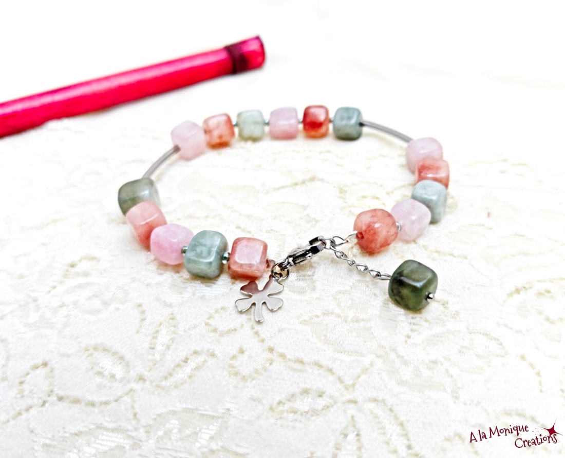 Bratara cu jad si trifoi - bijuterii - mărțișor - Artynos.ro