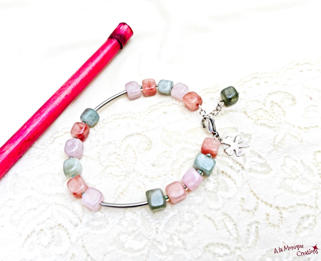 Bratara cu jad si trifoi - bijuterii - mărțișor - Artynos.ro