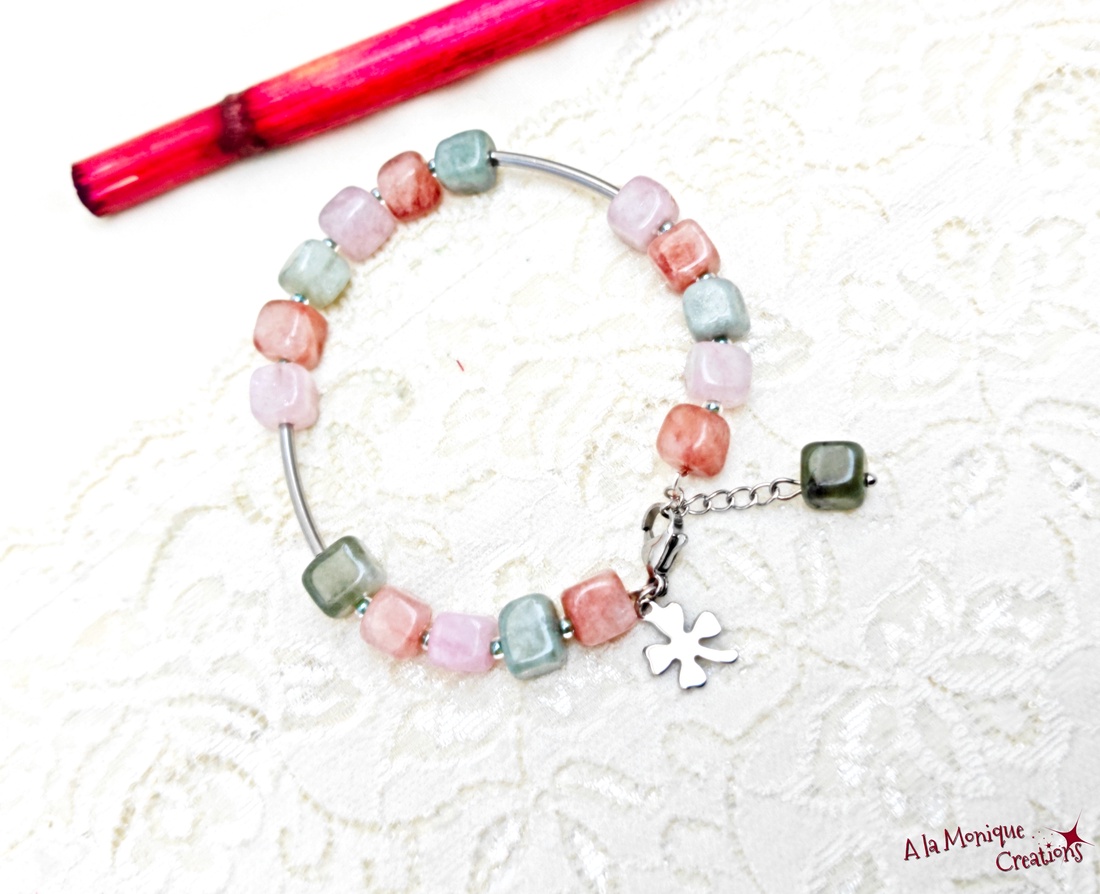 Bratara cu jad si trifoi - bijuterii - mărțișor - Artynos.ro