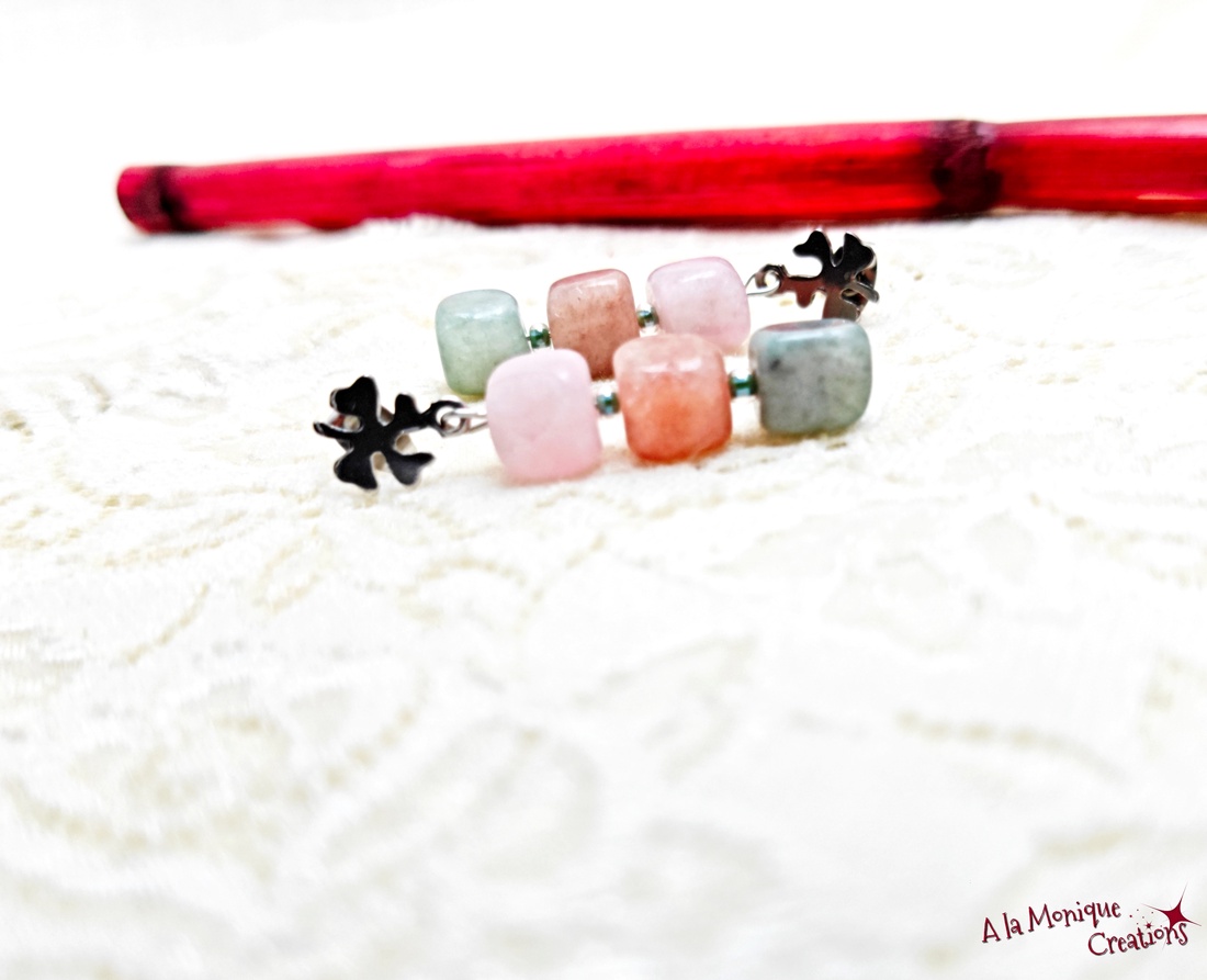 Cercei cu jad si trifoi - bijuterii - mărțișor - Artynos.ro