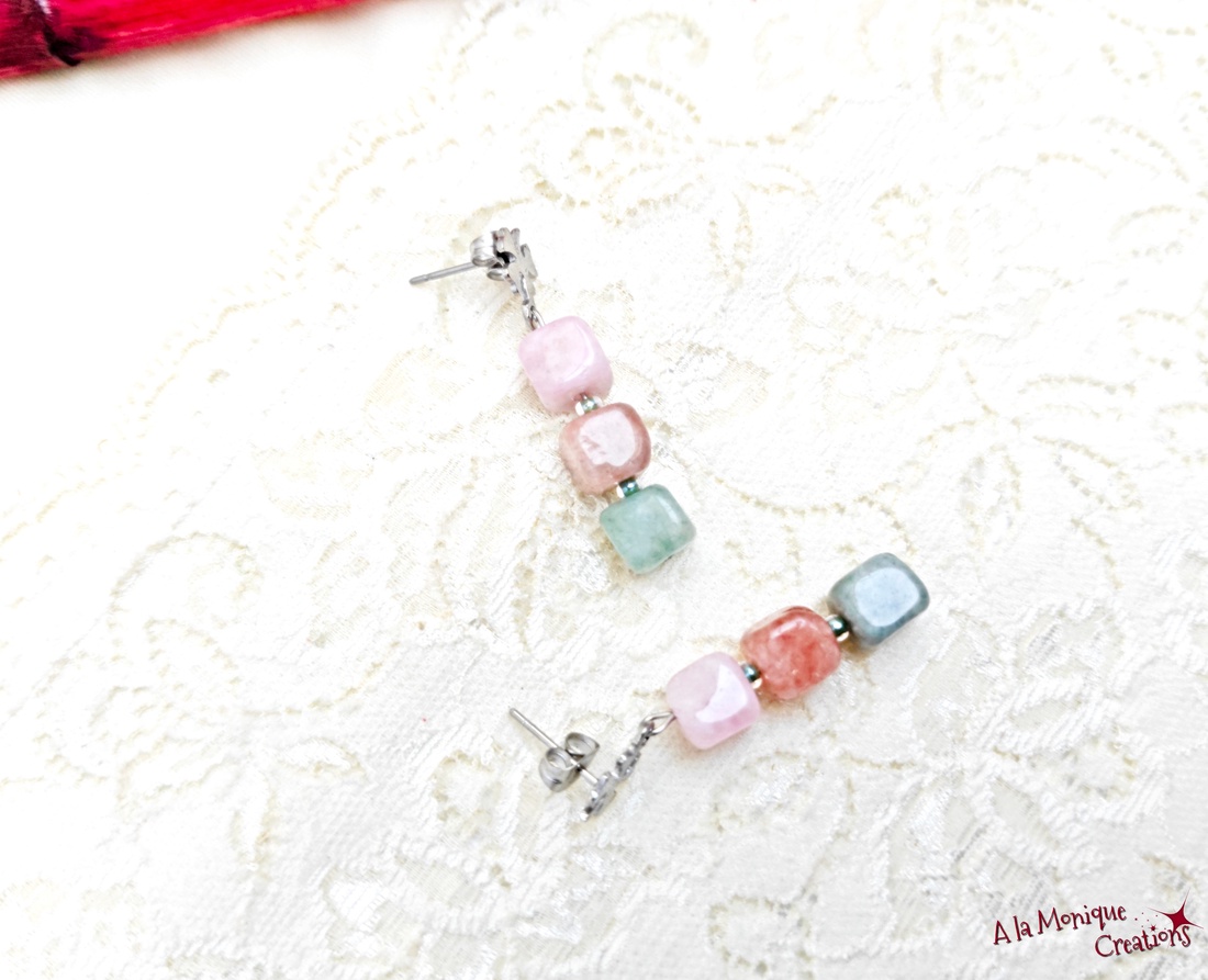 Cercei cu jad si trifoi - bijuterii - mărțișor - Artynos.ro