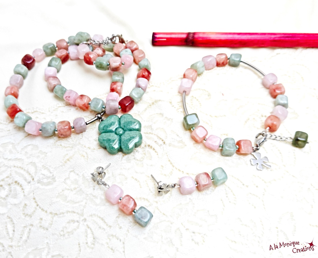 Colier cu jad si trifoi - bijuterii - mărțișor - Artynos.ro