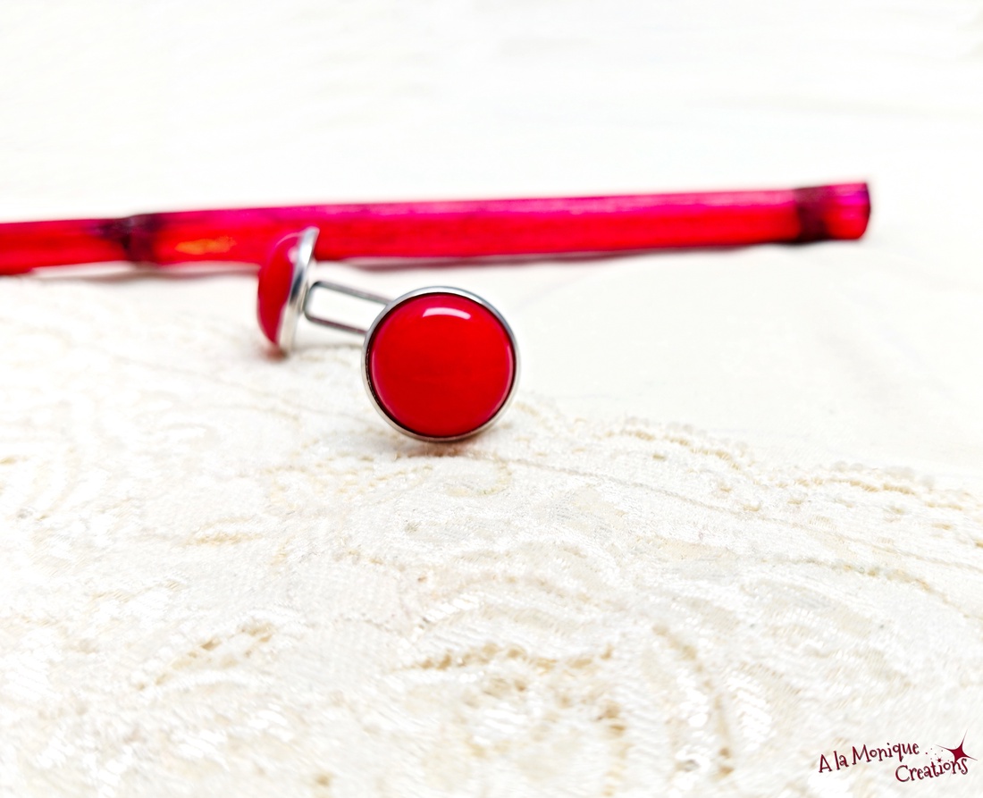 Butoni cu jad rosu - bijuterii - butoni de manșetă - Artynos.ro