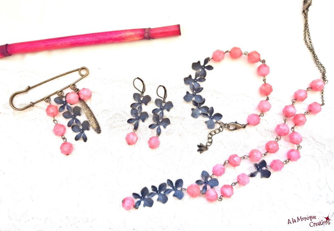 Bratara cu flori si rodocrozit - bijuterii - brățări - brățări din pietre semiprețioase - Artynos.ro