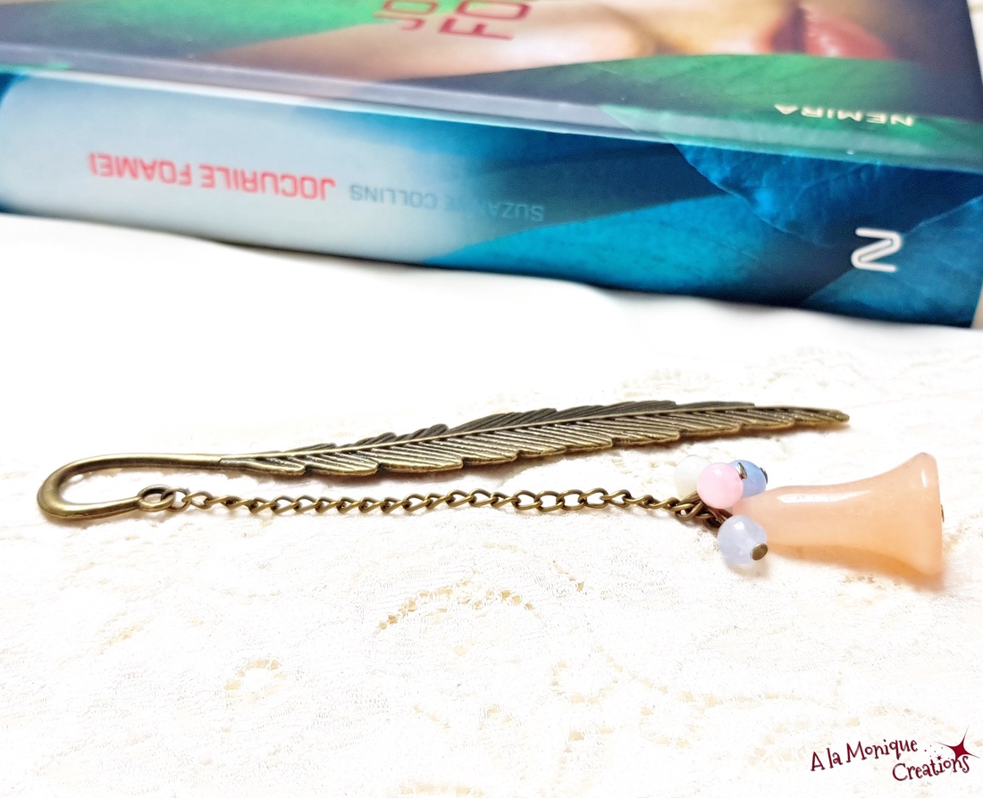 Semn de carte cu floare de calcit si cuart - cărți și creații cu tematică muzicală, cadouri - semn de carte - Artynos.ro