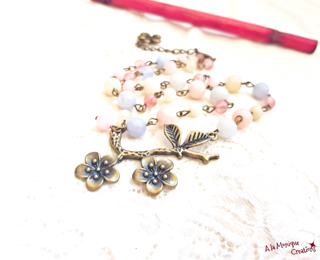 Colier cu cuart pastel - bijuterii - coliere - coliere din pietre semiprețioase - Artynos.ro