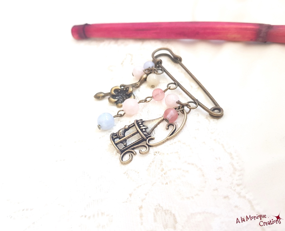 Brosa cu cuart pastel - bijuterii - broșe - Artynos.ro