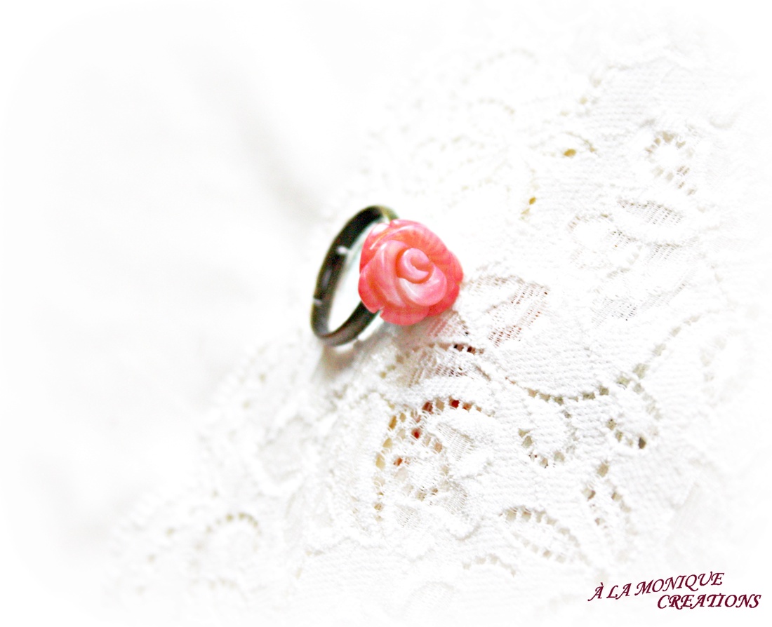 Inel cu trandafir de coral - bijuterii - inele - inele cu pietre semiprețioase - Artynos.ro