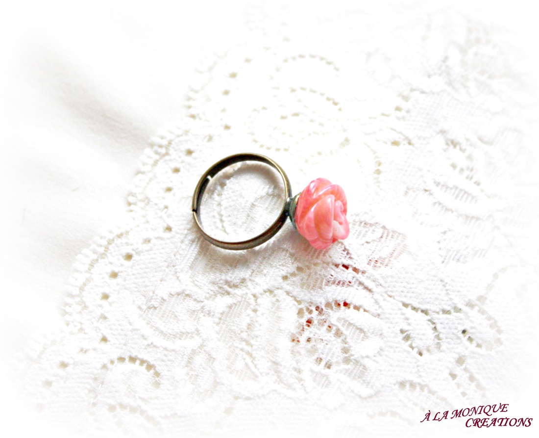 Inel cu trandafir de coral - bijuterii - inele - inele cu pietre semiprețioase - Artynos.ro