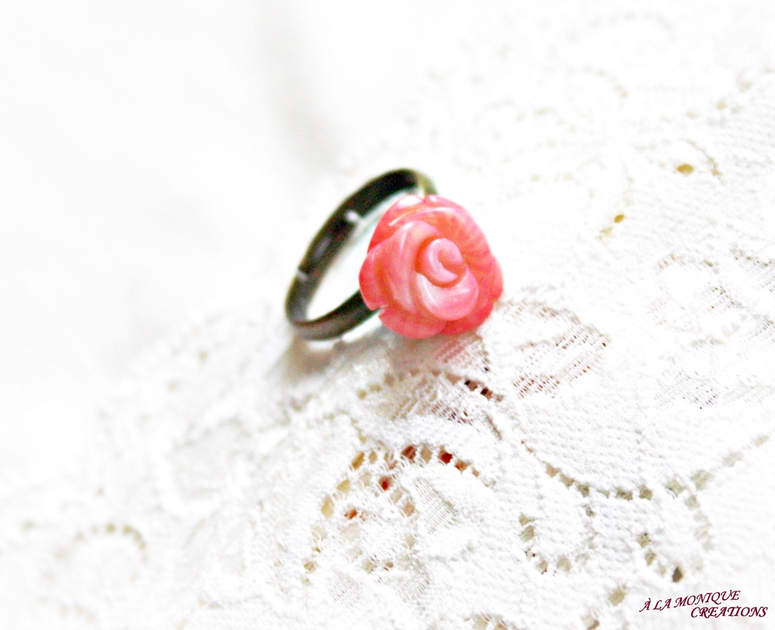 Inel cu trandafir de coral - bijuterii - inele - inele cu pietre semiprețioase - Artynos.ro