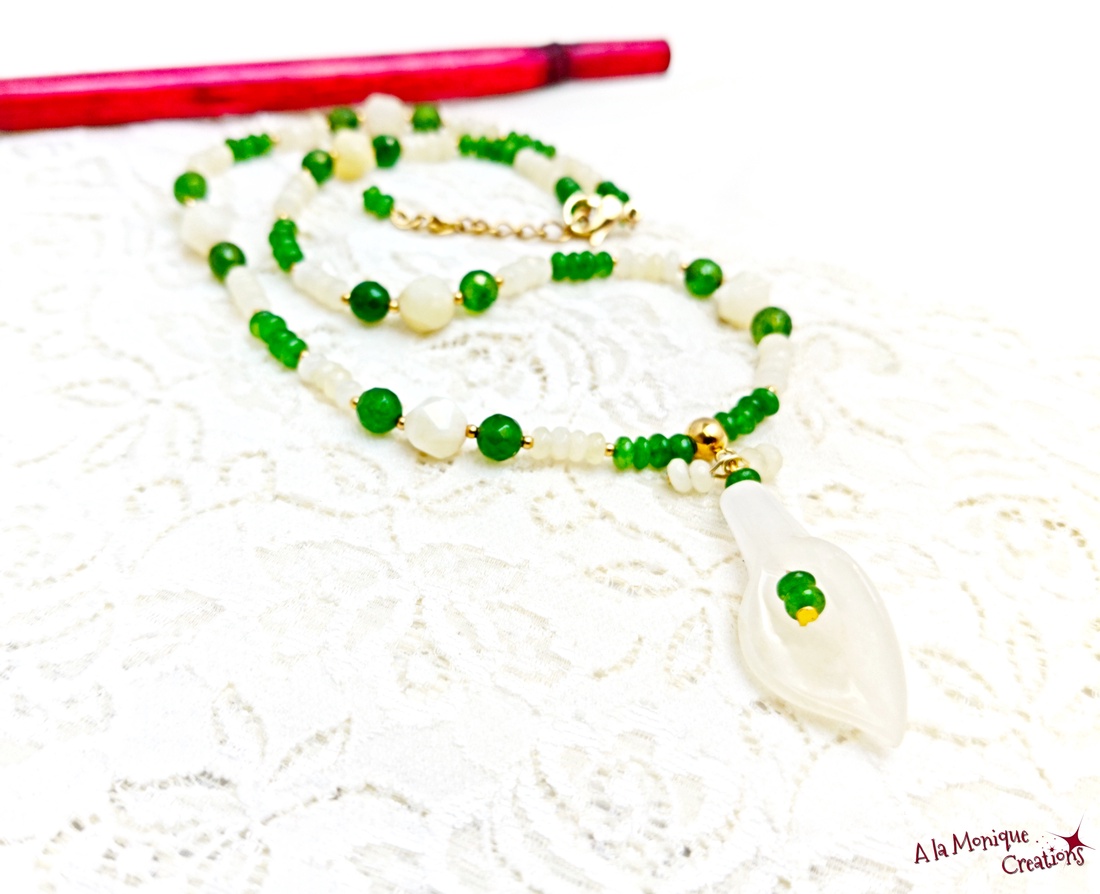 Colier cu cuart si jad galben - bijuterii - coliere - coliere din pietre semiprețioase - Artynos.ro