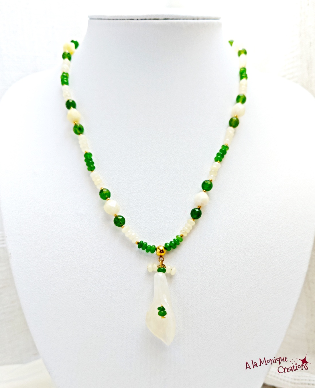 Colier cu cuart si jad galben - bijuterii - coliere - coliere din pietre semiprețioase - Artynos.ro