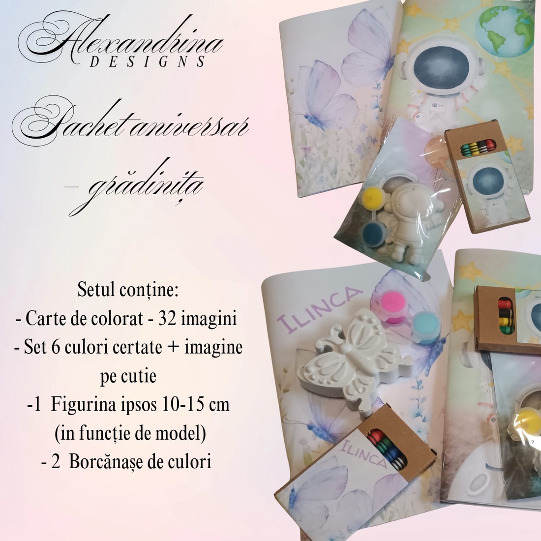 Pachet Aniversare Gradinita - Set 25 - jucării și echipamente pentru copii - saci și seturi pentru copii - semne de grădiniță - Artynos.ro